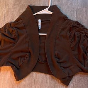 COLOR SWATCH- MINI CROPPED BROWN JACKET